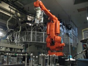 The picture shows a robotic arm full of machine tool spindle bearings.