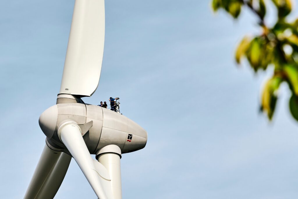 A wind turbine, one of the machines where roller bearings can be found. Photo by Sebastien van de Walle.