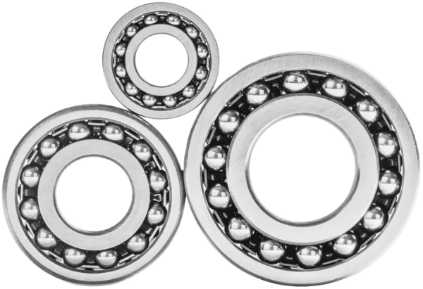 three ball bearings in different sizes