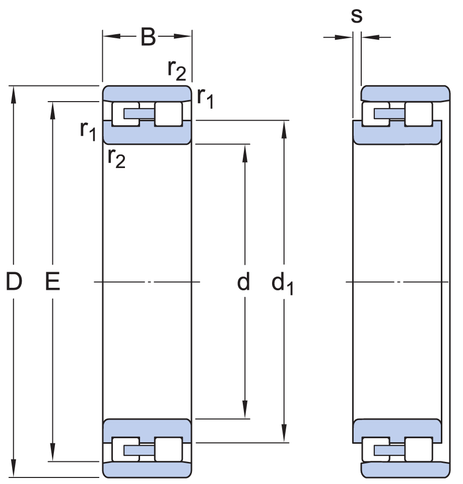 Double row cylindrical roller bearing