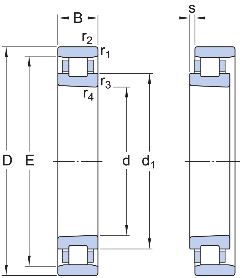 Single row N10 series bearing