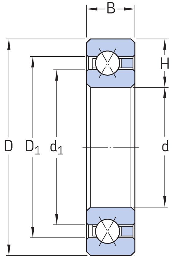 Four-point contact open bearing