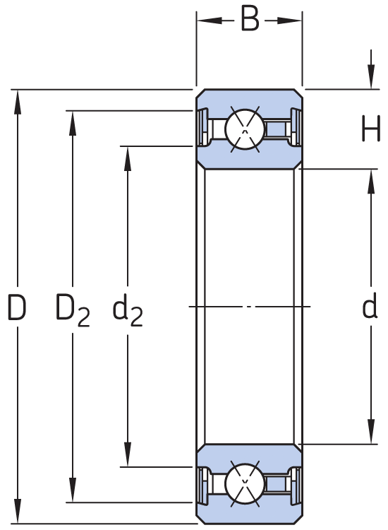 Four-point contact sealed bearing